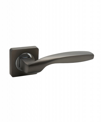 Ручка дверная TRODOS AL-02-L228 GF/CP Графит/Черный