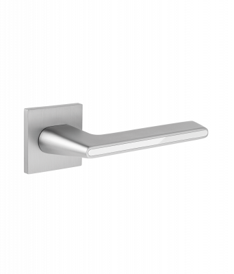 Ручка дверная Code Deco на квадратном основании H-30118-A-CRS/W сатинированный хром сатинированный хром