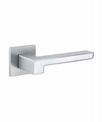 Ручка дверная Code Deco на квадратном основании H-30120-A-CRS/W сатинированный хром сатинированный хром